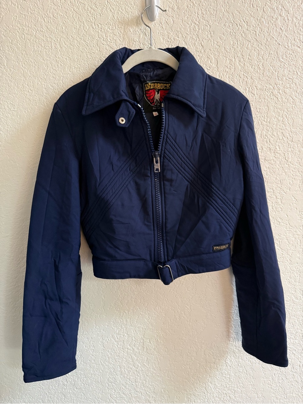 Vintage Innsbruck Women's Navy Cropped Bomber/Ski Jacket